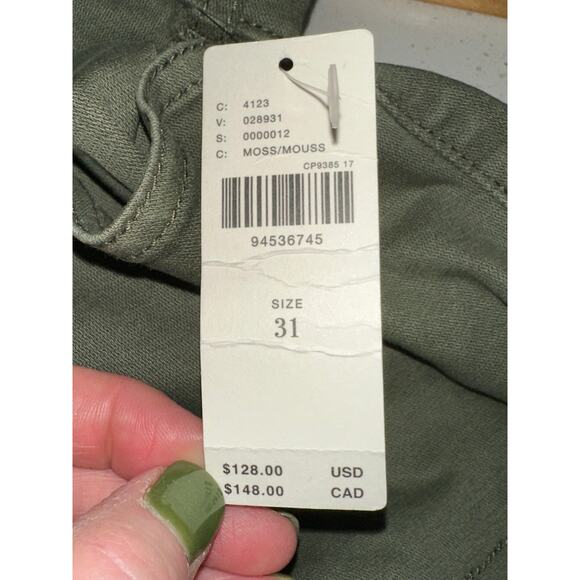 Anthropologie Pilcro NWT The Wanderer Pants Moss Green 31 MSRP $128 - Picture 6 of 13